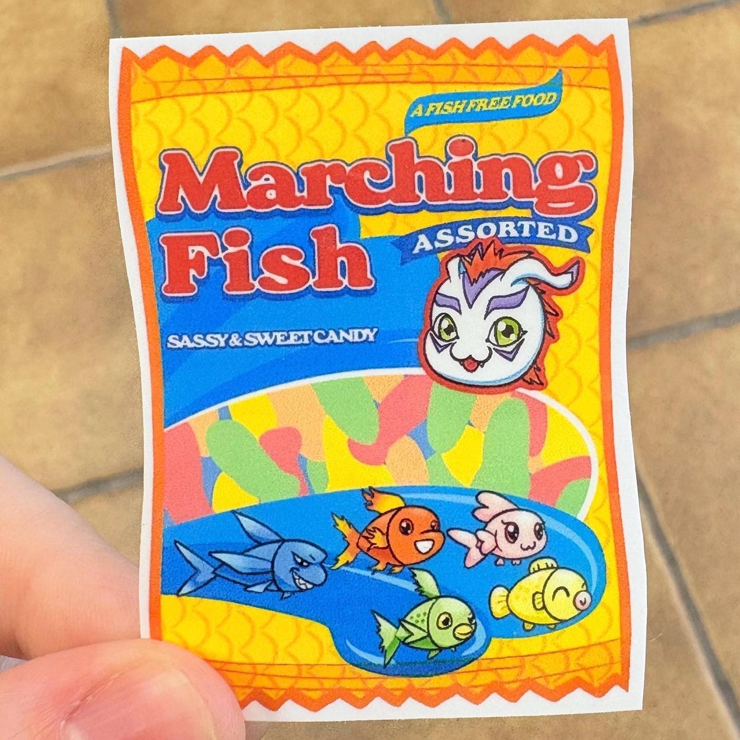 Gomamon Marching Fish Vinyl Sticker! *waterproof*
