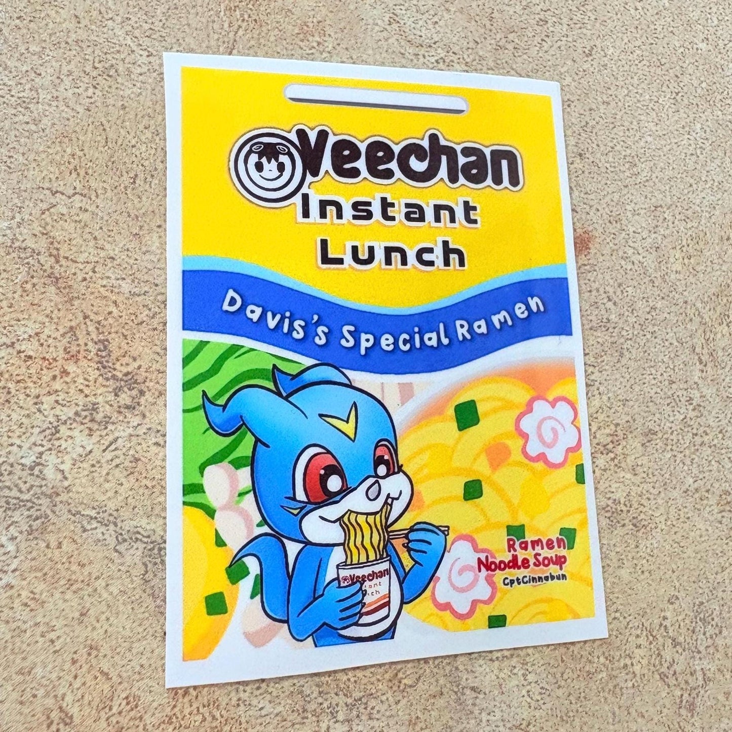 Veechan Veemon Ramen Vinyl Sticker! *waterproof*