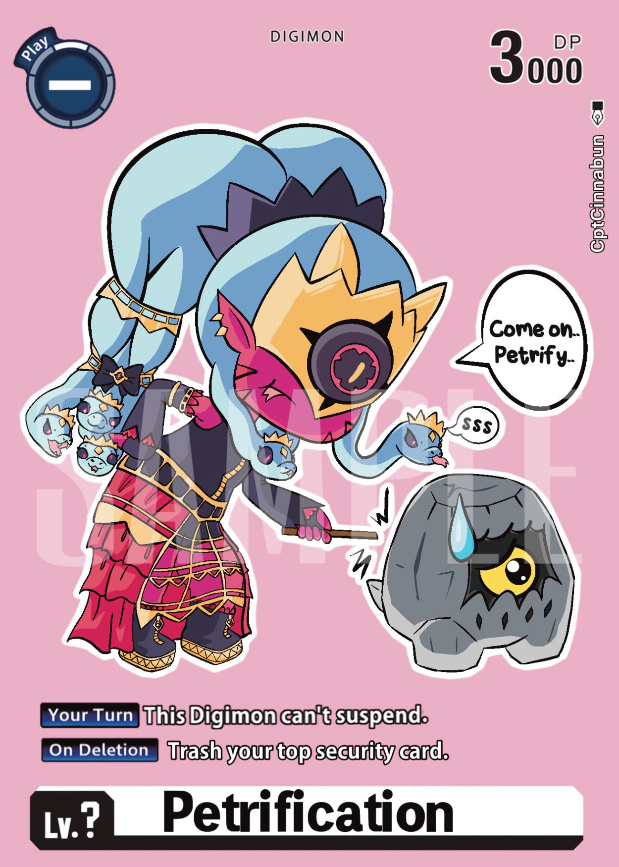 Chibi Medusamon Pretrification Token (Set of 4) Digimon TCG