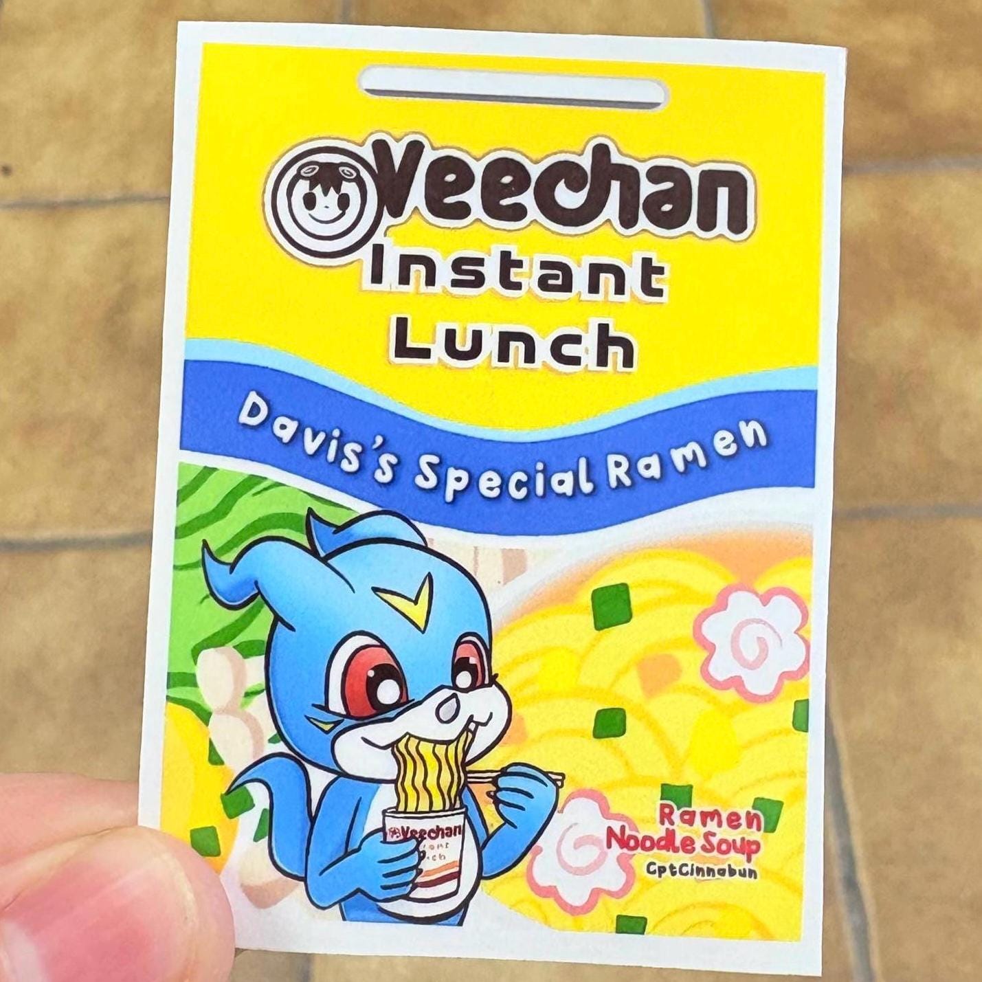Veechan Veemon Ramen Vinyl Sticker! *waterproof*
